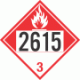 UN 2615 - Combustible Class 3 Placards