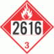 UN 2616 - Combustible Class 3 Placards