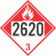 UN 2620 - Combustible Class 3 Placards