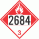 UN 2684 - Combustible Class 3 Placards