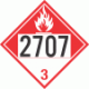 UN 2707 - Combustible Class 3 Placards