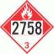 UN 2758 - Combustible Class 3 Placards