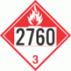 UN 2760 - Combustible Class 3 Placards