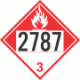 UN 2787 - Combustible Class 3 Placards