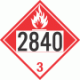 UN 2840 - Combustible Class 3 Placards