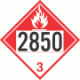 UN 2850 - Combustible Class 3 Placards