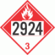 UN 2924 - Combustible Class 3 Placards