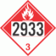 UN 2933 - Combustible Class 3 Placards