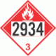 UN 2934 - Combustible Class 3 Placards