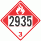 UN 2935 - Combustible Class 3 Placards