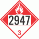 UN 2947 - Combustible Class 3 Placards