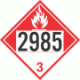 UN 2985 - Combustible Class 3 Placards