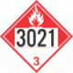 UN 3021 - Combustible Class 3 Placards