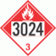 UN 3024 - Combustible Class 3 Placards