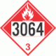 UN 3064 - Combustible Class 3 Placards