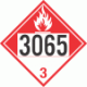 UN 3065 - Combustible Class 3 Placards