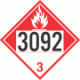 UN 3092 - Combustible Class 3 Placards