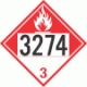 UN 3274 - Combustible Class 3 Placards