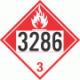 UN 3286 - Combustible Class 3 Placards