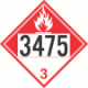 UN 3475 - Combustible Class 3 Placards