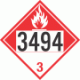 UN 3494 - Combustible Class 3 Placards