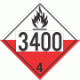 UN 3400 - Spontaneously Combustible Class 4.2 Placards