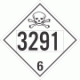 UN 3291 - Toxic Class 6.2 Placards