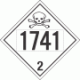 UN 1741 - Toxic Gas Class 2.3 Placards