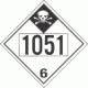 UN 1051 - Inhalation Hazard Class 6.1 Placards