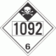 UN 1092 - Inhalation Hazard Class 6.1 Placards