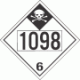 UN 1098 - Inhalation Hazard Class 6.1 Placards