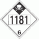 UN 1181 - Inhalation Hazard Class 6.1 Placards