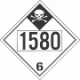 UN 1580 - Inhalation Hazard Class 6.1 Placards