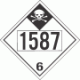 UN 1587 - Inhalation Hazard Class 6.1 Placards