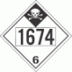 UN 1674 - Inhalation Hazard Class 6.1 Placards