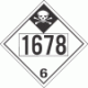 UN 1678 - Inhalation Hazard Class 6.1 Placards