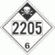 UN 2205 - Inhalation Hazard Class 6.1 Placards