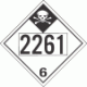 UN 2261 - Inhalation Hazard Class 6.1 Placards