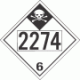 UN 2274 - Inhalation Hazard Class 6.1 Placards