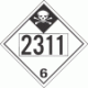 UN 2311 - Inhalation Hazard Class 6.1 Placards