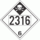 UN 2316 - Inhalation Hazard Class 6.1 Placards