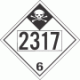 UN 2317 - Inhalation Hazard Class 6.1 Placards