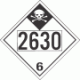 UN 2630 - Inhalation Hazard Class 6.1 Placards