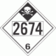 UN 2674 - Inhalation Hazard Class 6.1 Placards