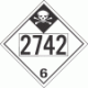 UN 2742 - Inhalation Hazard Class 6.1 Placards