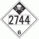 UN 2744 - Inhalation Hazard Class 6.1 Placards