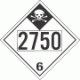 UN 2750 - Inhalation Hazard Class 6.1 Placards