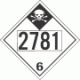 UN 2781 - Inhalation Hazard Class 6.1 Placards