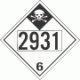 UN 2931 - Inhalation Hazard Class 6.1 Placards