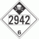 UN 2942 - Inhalation Hazard Class 6.1 Placards